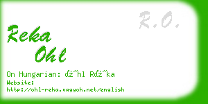 reka ohl business card